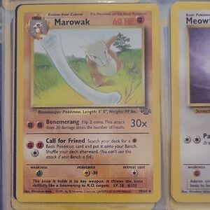 Pokemon Marowak Card - Yellow and Red
